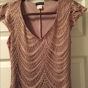 Venus Dresses - Metallic Crochet Dress Venus Dresses - Metallic Crochet Dress