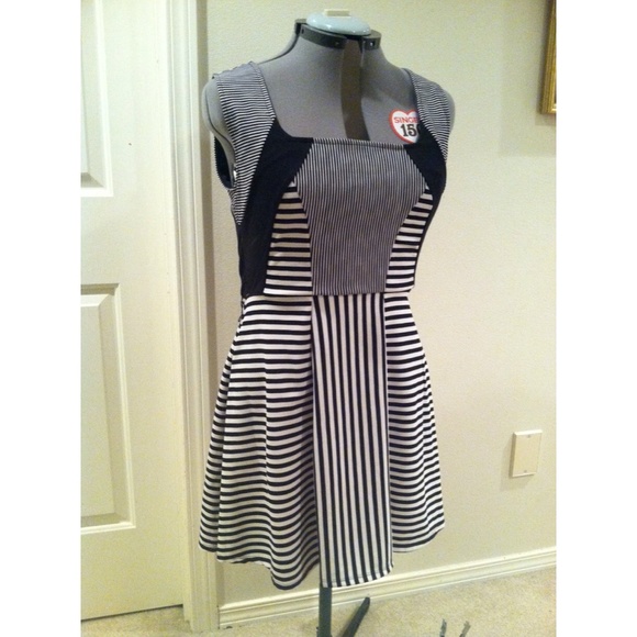 Edgy Black and White pattern block Dress!