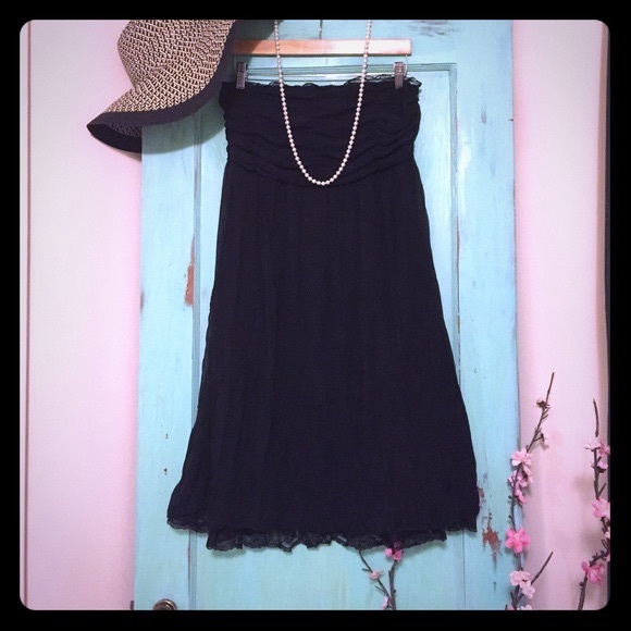 GET 40%OFF❗️Strapless black dress w/silver accents