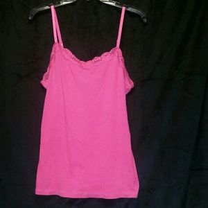 Pink lace tank top