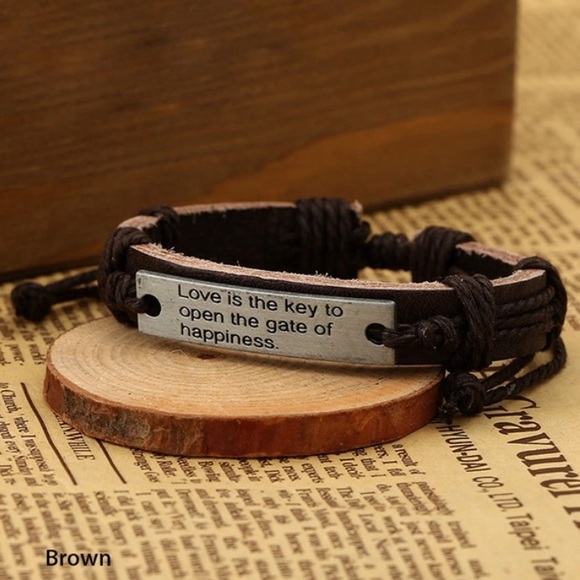Inspirational Leather Bracelet
