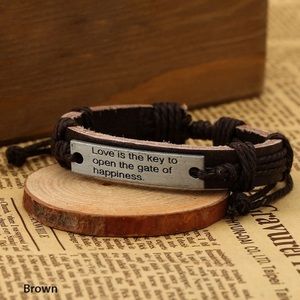Inspirational Leather Bracelet