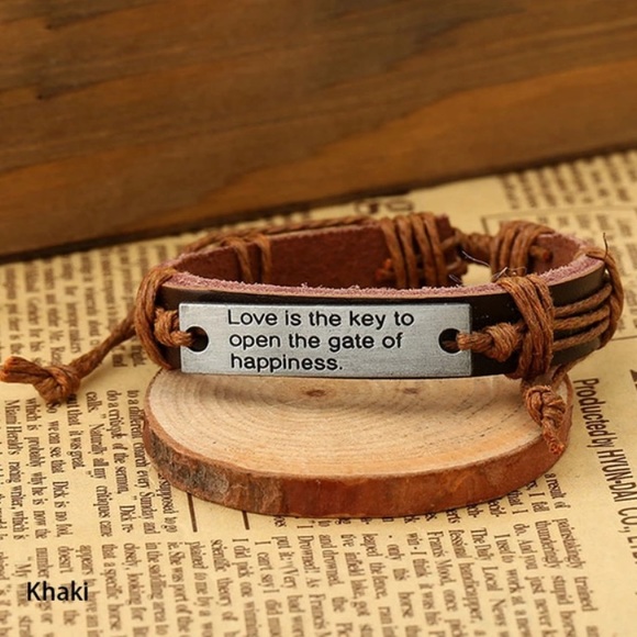 Inspirational Leather Bracelet