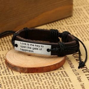 Inspirational Leather Bracelet