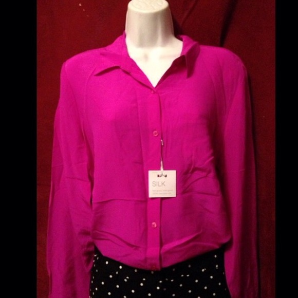 💖Worthington 🌺 Silk Long Sleeve Casual Blouse