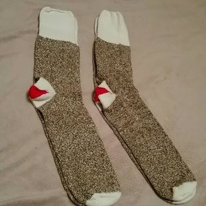 2 pairs of "sock monkey" socks