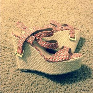 Coral Steve Madden Espadrille Wedges