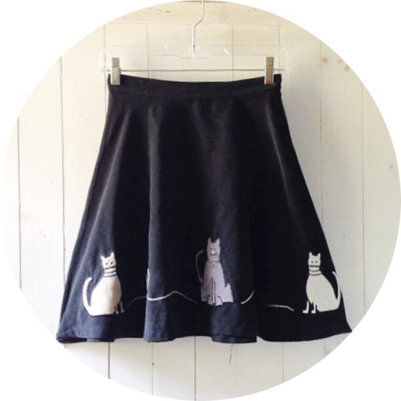 High waisted kitty cat poodle skirt