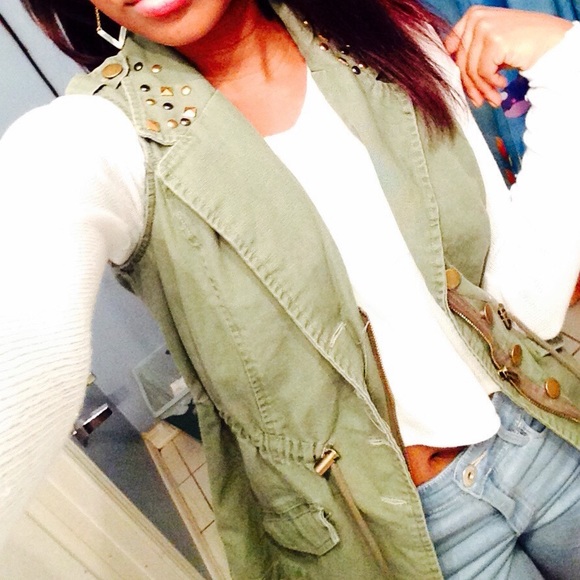 Olive green vest