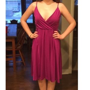 Mid-length magenta dress