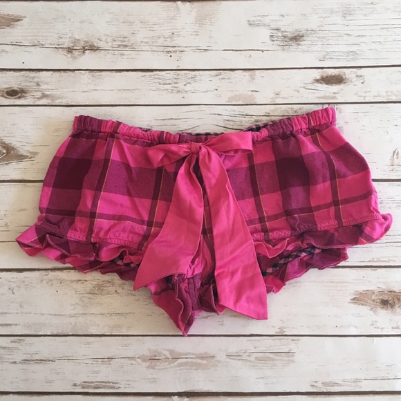 Victoria's Secret Hot Pink and Gold Plaid Shorts
