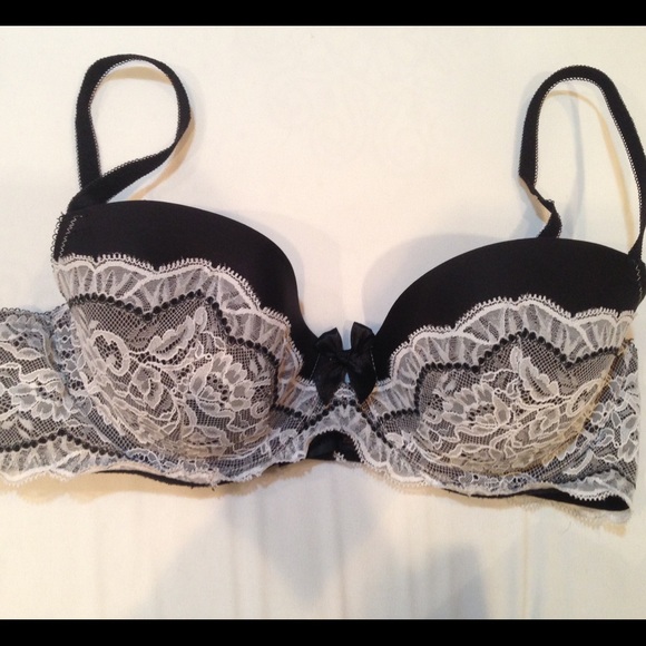 Victoria Secrets black bra with ivory lace