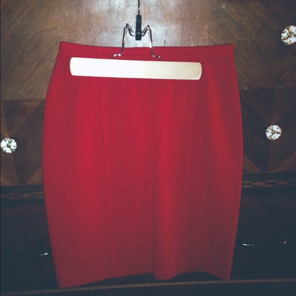 Red Wool Ann Taylor Skirt - Women's Size Small