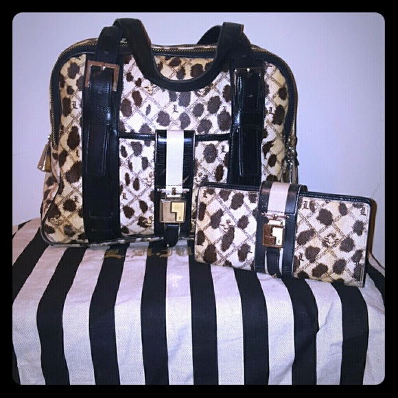 L.A.M.B. large leopard Purse & Wallet combo!