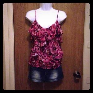 CHARLOTTE RUSSE FLORAL TOP n P&P CLASSIC SHORTS