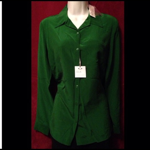 💖Worthington 🌺 Silk Long Sleeve Casual Blouse