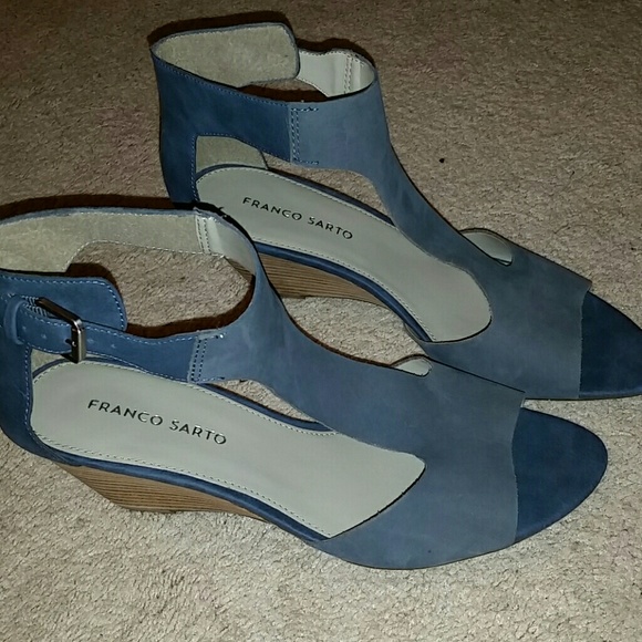 Franco Sarto Shoes - NWOT Blue wedges