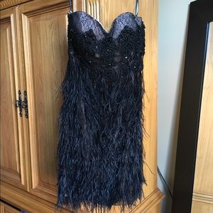 💖SALE💖 Jovani black feather short cocktail dress