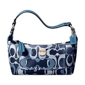 Coach Navy/Denim Optic Signature Cosmetic Handbag