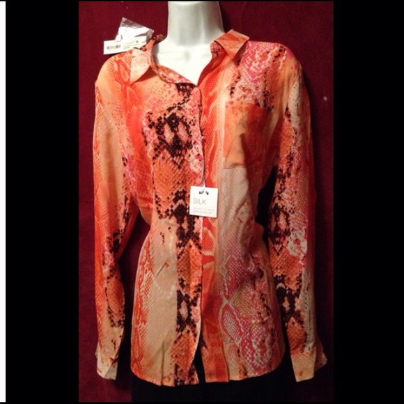 💖Worthington 🌺 Silk Long Sleeve Casual Blouse