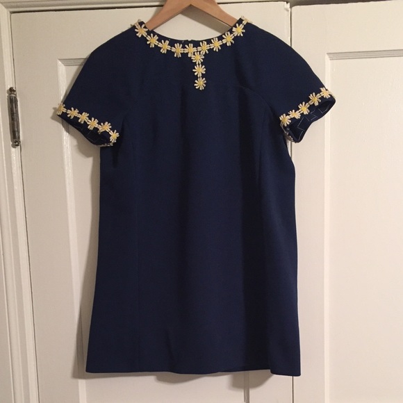 Vintage Dresses & Skirts - Vintage 60s Navy Daisy Flower Mod Shift Dress MINT