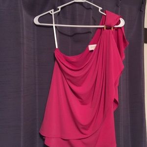 Pink one shoulder blouse