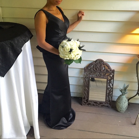 Gr8 4 PROM/wedding. Black peplum gown $70 OBO - Picture 2 of 3