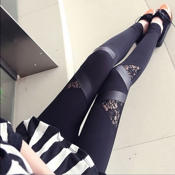 Lace tight stretch leggings