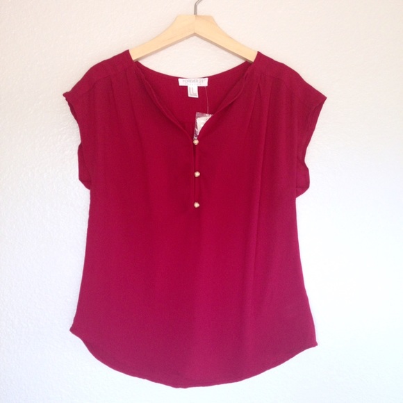 Dark Pink Sleeveless Blouse- Forever 21