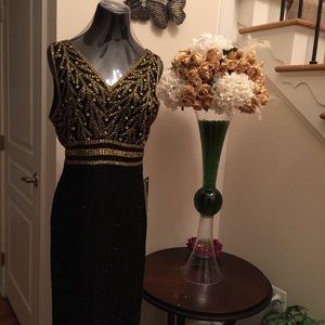 Black and Gold Sequined Gown