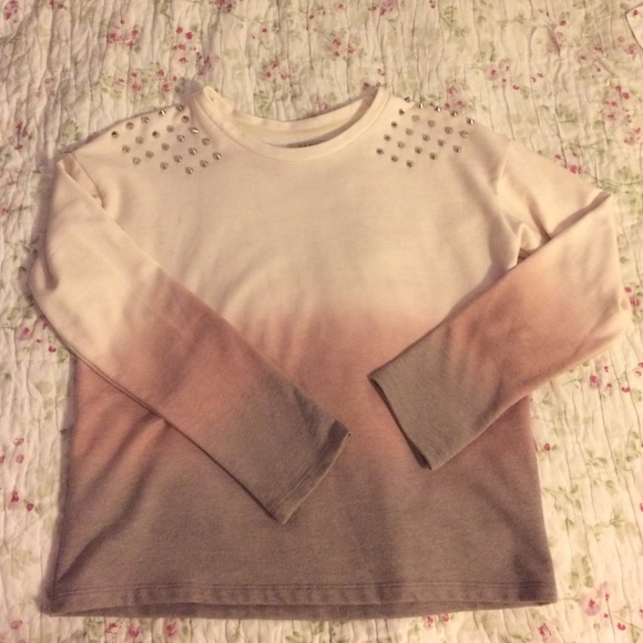pink ombre zara studded sweater