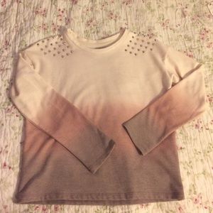 pink ombre zara studded sweater