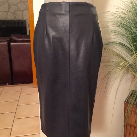 Zara Faux Leather Dark Navy Blue Tube Skirt