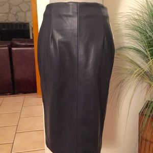 Zara Faux Leather Dark Navy Blue Tube Skirt