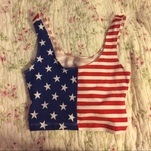 american flag crop top american apparel