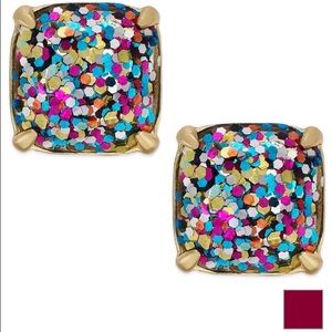 Kate Spade Small Square Glitter Stud Earrings