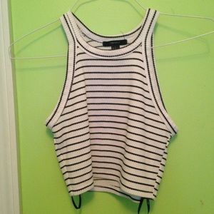 Stripped black and white crop top