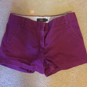 J. Crew berry chino shorts