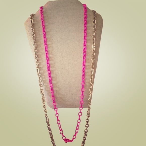Set of 2 J.Crew link layering necklaces.