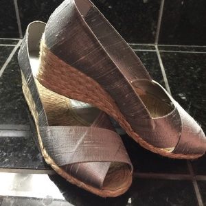 Ralph Lauren Silver Wedges