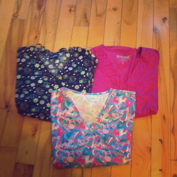 2xl xxl women's scrubs set of 3 lot