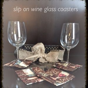 Wine glass coasters Handmade