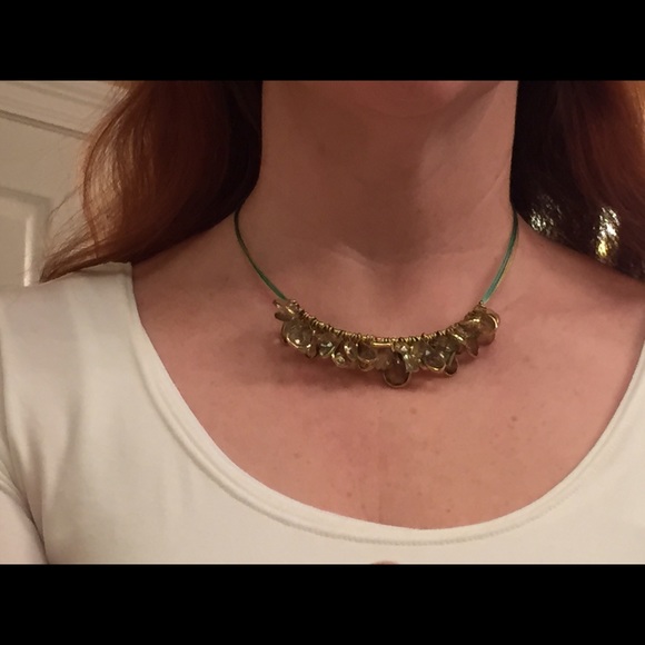 Green glass necklace