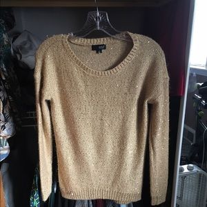 Gold sparkly sweater crew neck