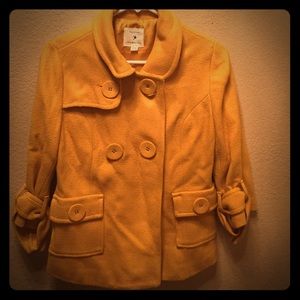 Mustard Yellow 3/4 Sleeved Peacoat
