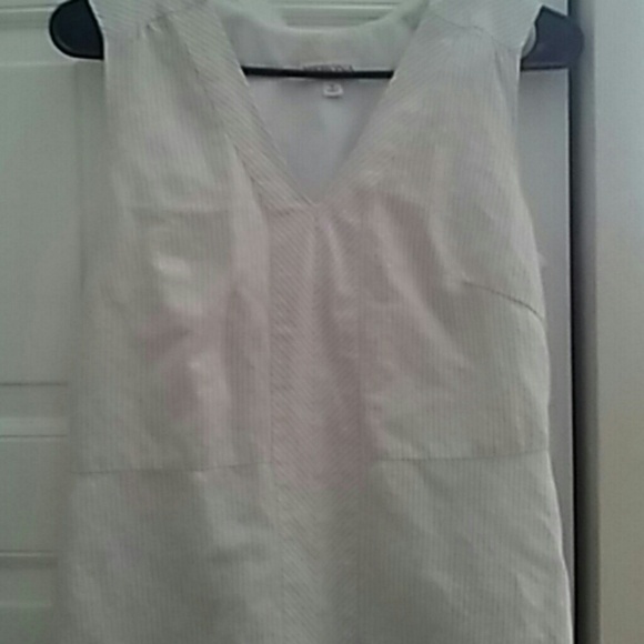 Sliver and white striped dress