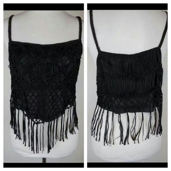 New Millau LF Crochet Fringe Tank Top S or XS - Picture 2 of 3
