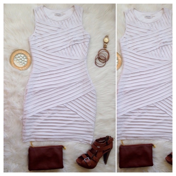 Calvin Klein Dresses & Skirts - White Body-con Calvin Klein Dress.