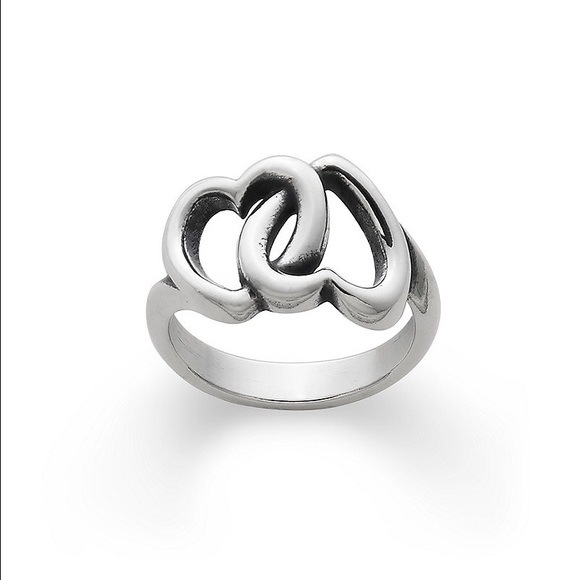 James Avery size 7 linked hearts ring