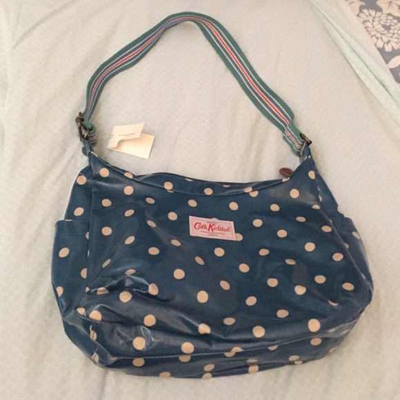 Cath Kidston blue dot shoulder handbag